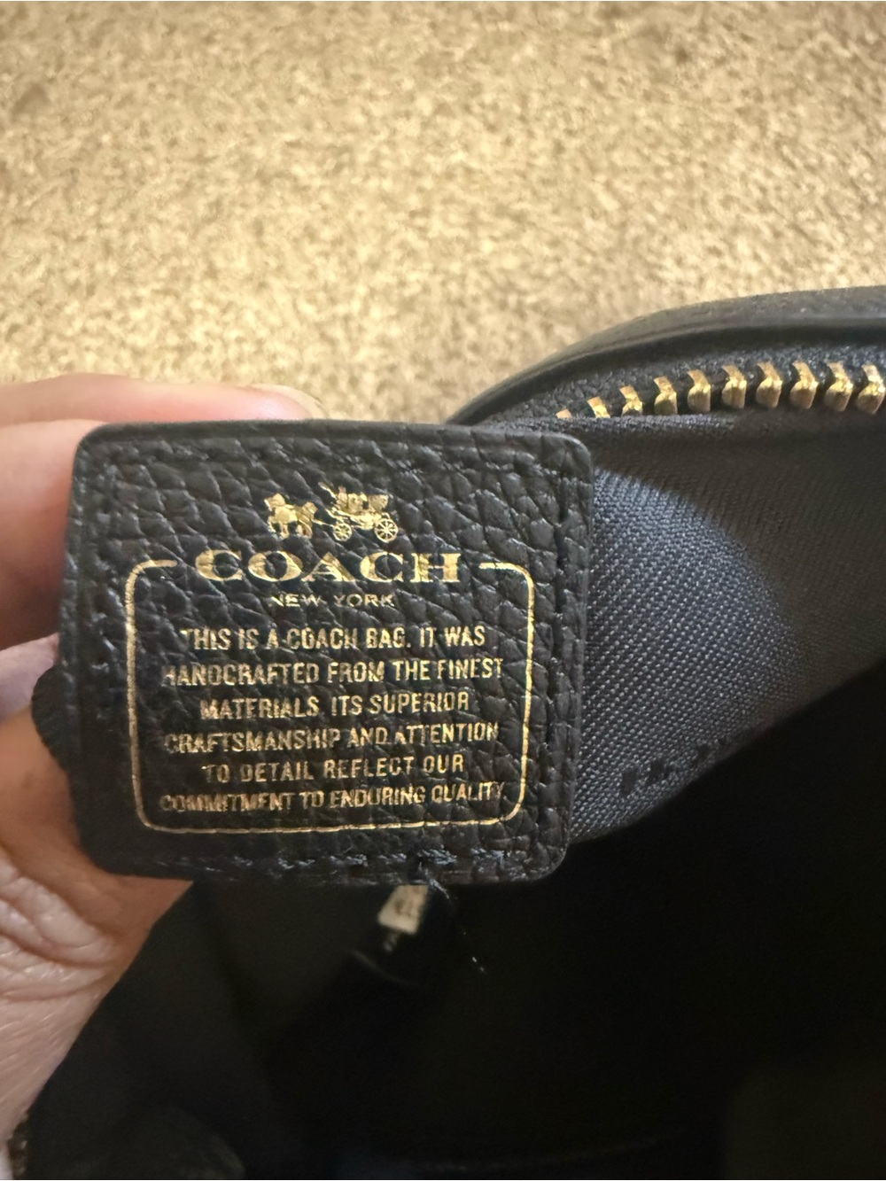 Coach Black Leather Crossbody Bag with Gold Hardware Cherries not include - Picture 5 of 6